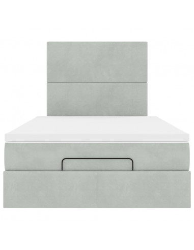 Struttura Letto Pouf con Materassi 120x190 cm Velluto