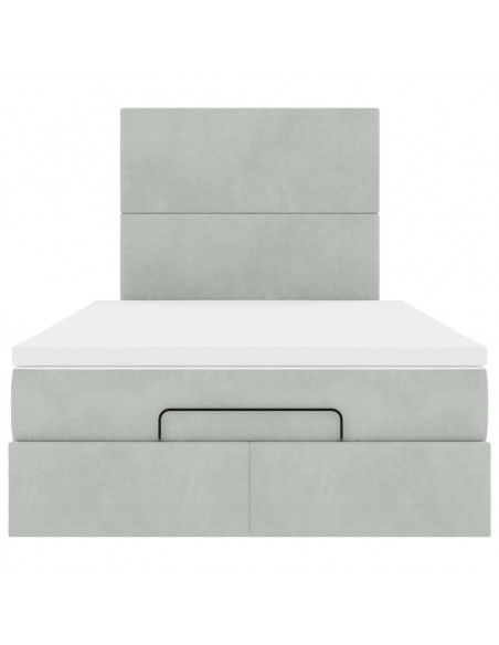 Struttura Letto Pouf con Materassi 120x190 cm Velluto