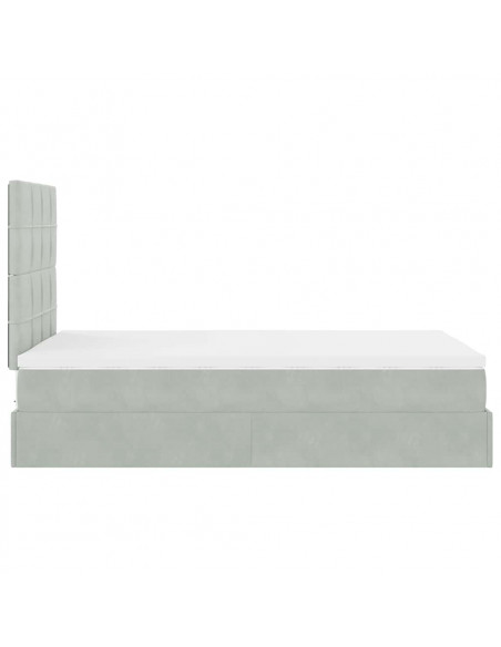 Struttura Letto Pouf con Materassi 120x190 cm Velluto