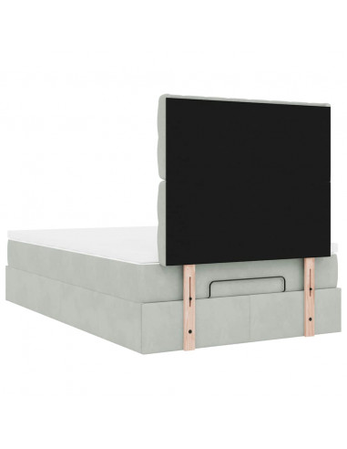 Struttura Letto Pouf con Materassi 120x190 cm Velluto