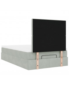 Struttura Letto Pouf con Materassi 120x190 cm Velluto 2