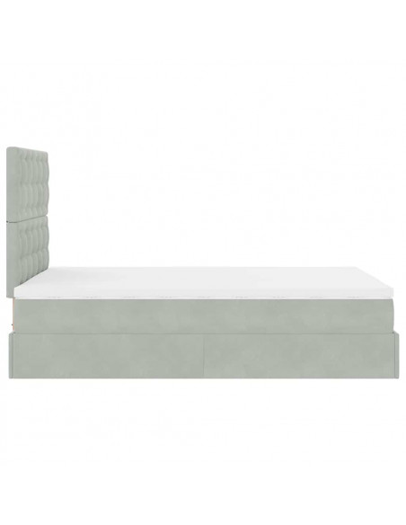 Struttura Letto Pouf con Materassi 120x190 cm Velluto