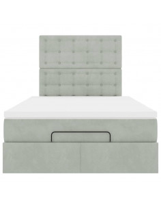 Struttura Letto Pouf con Materassi 120x200 cm Velluto