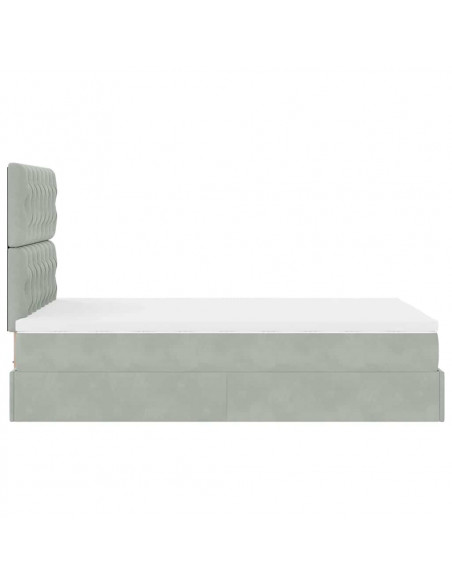 Struttura Letto Pouf con Materassi 120x200 cm Velluto