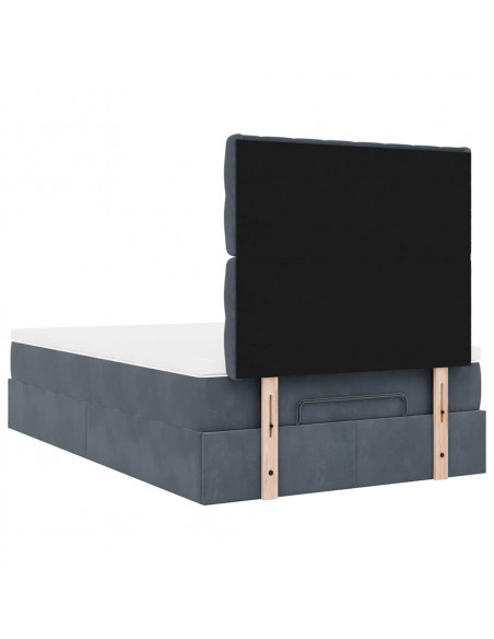 Struttura Letto Pouf con Materassi 120x200 cm Velluto
