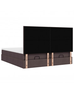 Struttura Letto Pouf con Materassi 160x200 cm in Tessuto 2