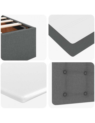 Struttura Letto Pouf con Materassi 160x200 cm in Tessuto