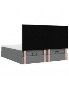 Struttura Letto Pouf con Materassi 160x200 cm in Tessuto 2