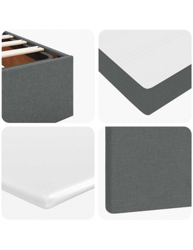 Struttura Letto Pouf con Materassi 160x200 cm in Tessuto