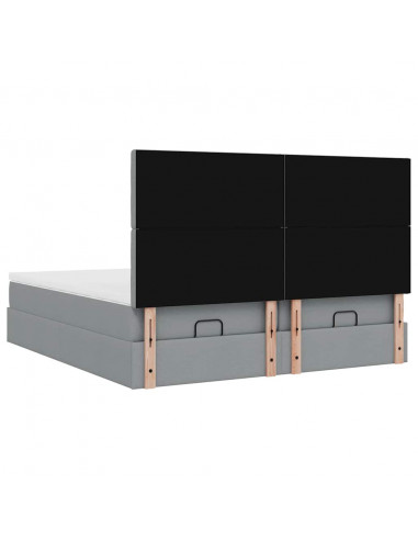 Struttura Letto Pouf con Materassi 160x200 cm in Tessuto