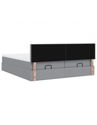 Struttura Letto Pouf con Materassi 160x200 cm in Tessuto