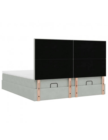 Struttura Letto Pouf con Materassi 160x200 cm in Velluto