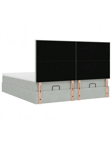 Struttura Letto Pouf con Materassi 160x200 cm in Velluto