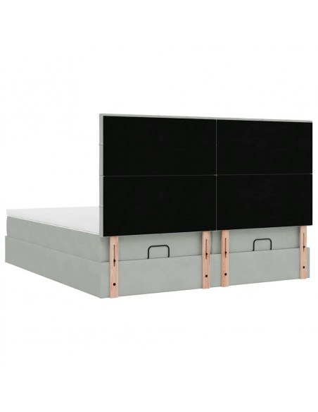 Struttura Letto Pouf con Materassi 160x200 cm in Velluto