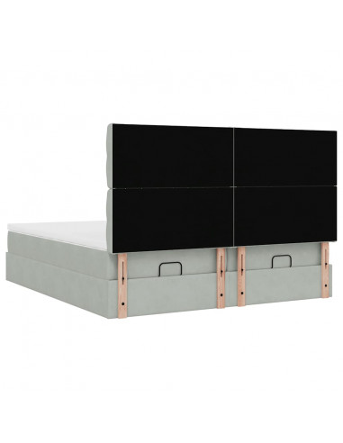 Struttura Letto Pouf con Materassi 160x200 cm in Velluto