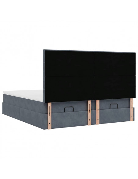 Struttura Letto Pouf con Materassi 160x200 cm in Velluto