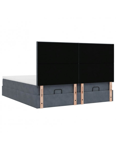 Struttura Letto Pouf con Materassi 160x200 cm in Velluto