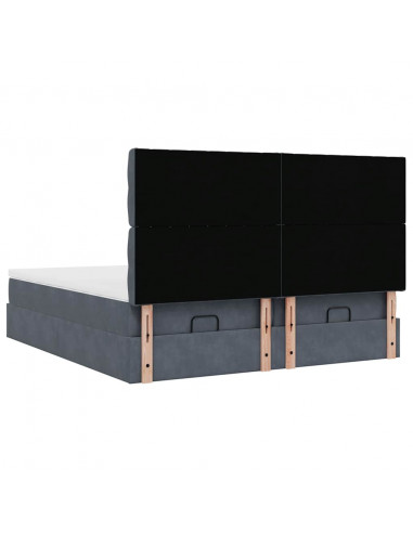 Struttura Letto Pouf con Materassi 160x200 cm in Velluto