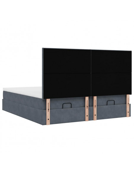 Struttura Letto Pouf con Materassi 160x200 cm in Velluto