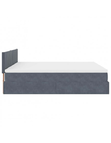 Struttura Letto Pouf con Materassi 160x200 cm in Velluto