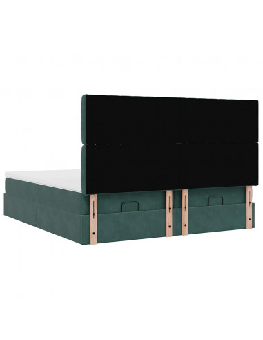 Struttura Letto Pouf con Materassi 160x200 cm Velluto