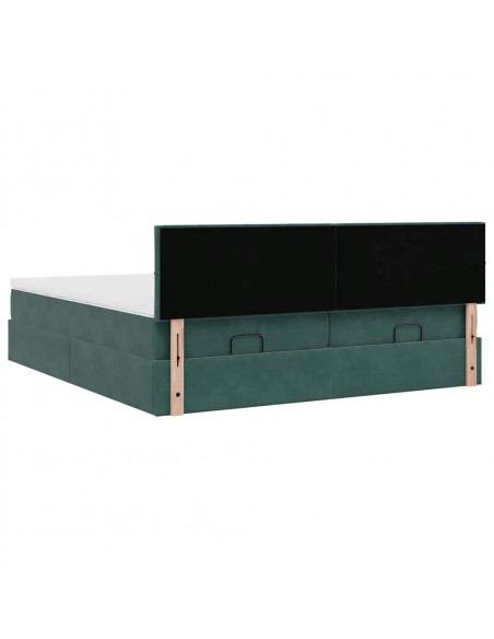 Struttura Letto Pouf con Materassi 160x200 cm Velluto
