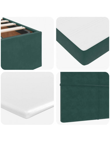 Struttura Letto Pouf con Materassi 160x200 cm Velluto