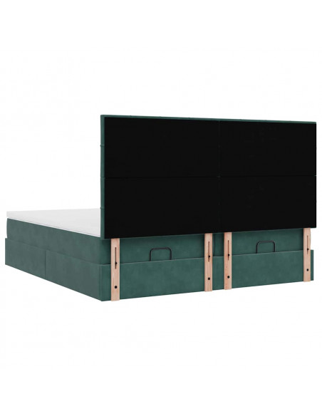 Struttura Letto Pouf con Materassi 160x200 cm Velluto