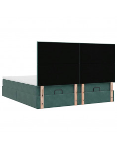 Struttura Letto Pouf con Materassi 160x200 cm Velluto 2