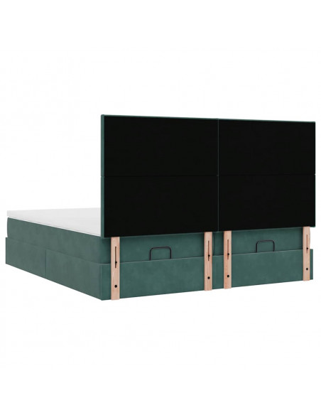 Struttura Letto Pouf con Materassi 160x200 cm Velluto