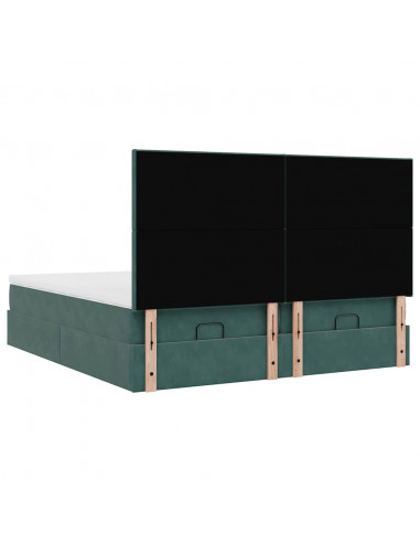 Struttura Letto Pouf con Materassi 160x200 cm Velluto