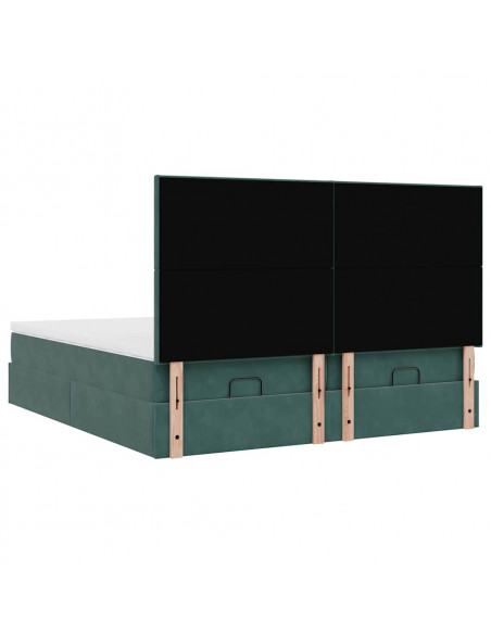 Struttura Letto Pouf con Materassi 160x200 cm Velluto