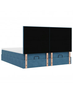 Struttura Letto Pouf con Materassi 160x200 cm Velluto 2