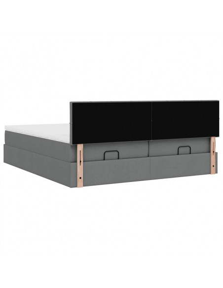 Struttura Letto Pouf con Materassi 180x200 cm in Tessuto