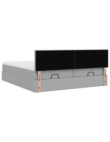 Struttura Letto Pouf con Materassi 180x200 cm in Tessuto