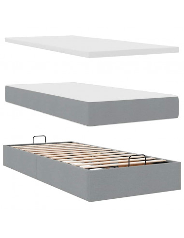 Struttura Letto Pouf con Materassi 180x200 cm in Tessuto