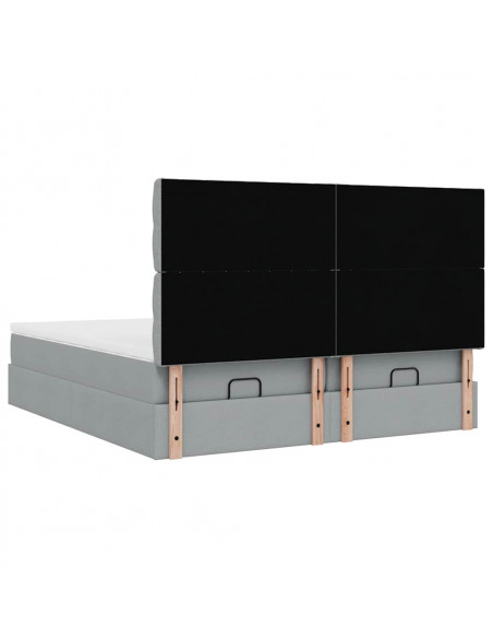 Struttura Letto Pouf con Materassi 180x200 cm in Tessuto