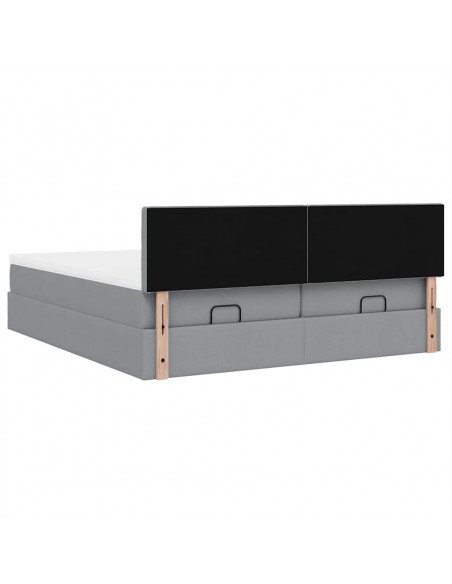 Struttura Letto Pouf con Materassi 180x200 cm in Tessuto