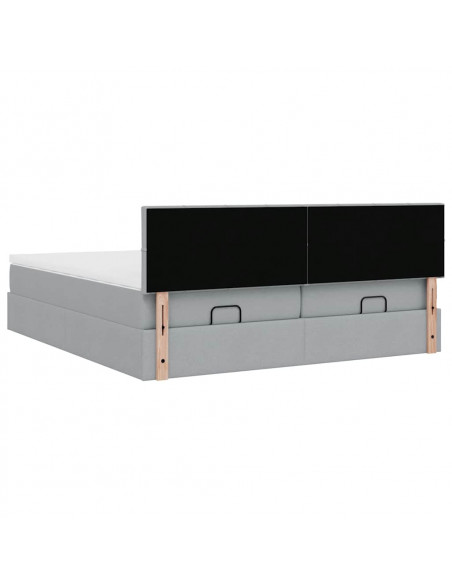 Struttura Letto Pouf con Materassi 180x200 cm in Tessuto