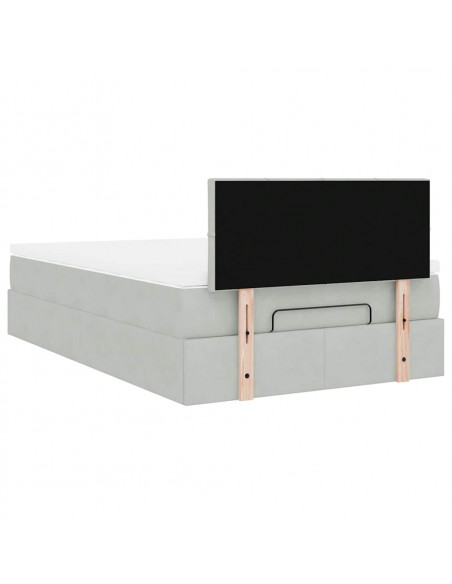 Struttura Letto Pouf con Materasso 120x200 cm Velluto