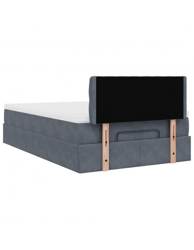 Struttura Letto Pouf con Materasso 120x200 cm Velluto