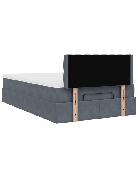 Struttura Letto Pouf con Materasso 120x200 cm Velluto