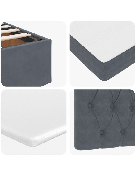 Struttura Letto Pouf con Materasso 120x200 cm Velluto