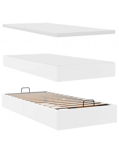 Struttura Letto Pouf con Materassi 180x200 cm Similpelle