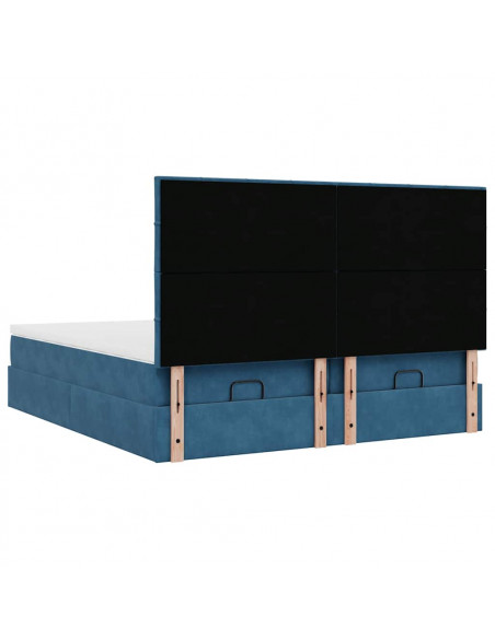Struttura Letto Pouf con Materassi 180x200 cm Velluto
