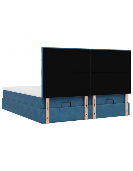 Struttura Letto Pouf con Materassi 180x200 cm Velluto