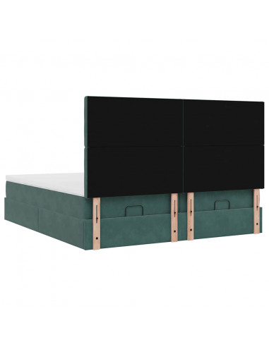 Struttura Letto Pouf con Materassi 180x200 cm Velluto