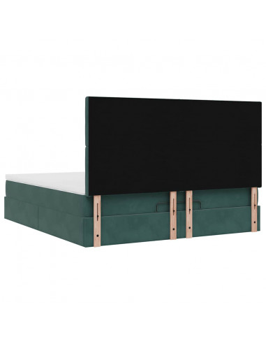 Struttura Letto Pouf con Materassi 180x200 cm Velluto