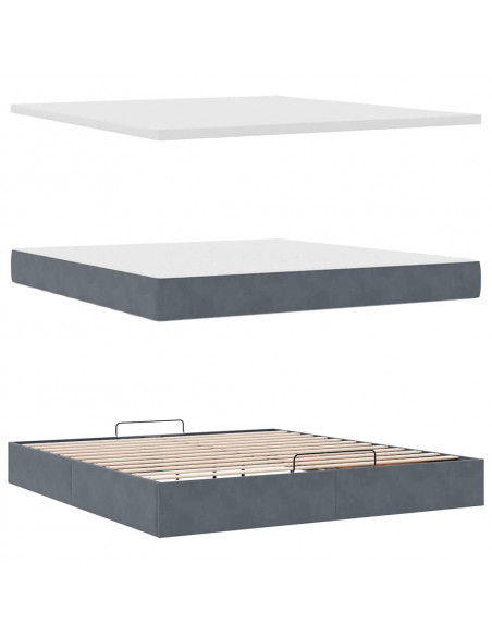 Struttura Letto Pouf con Materassi 180x200 cm Velluto