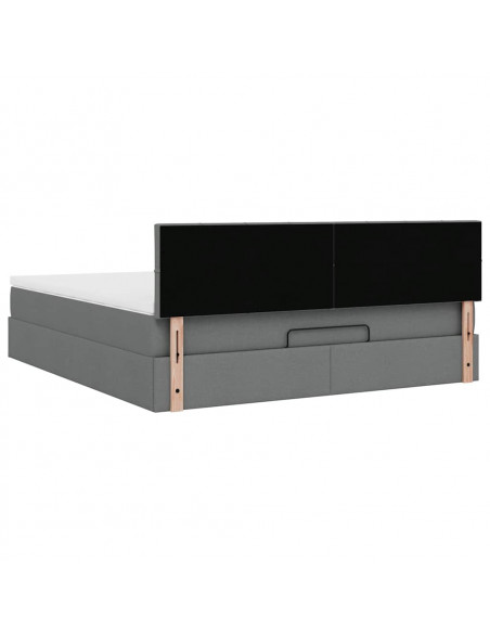 Struttura Letto Pouf con Materasso 160x200 cm in Tessuto